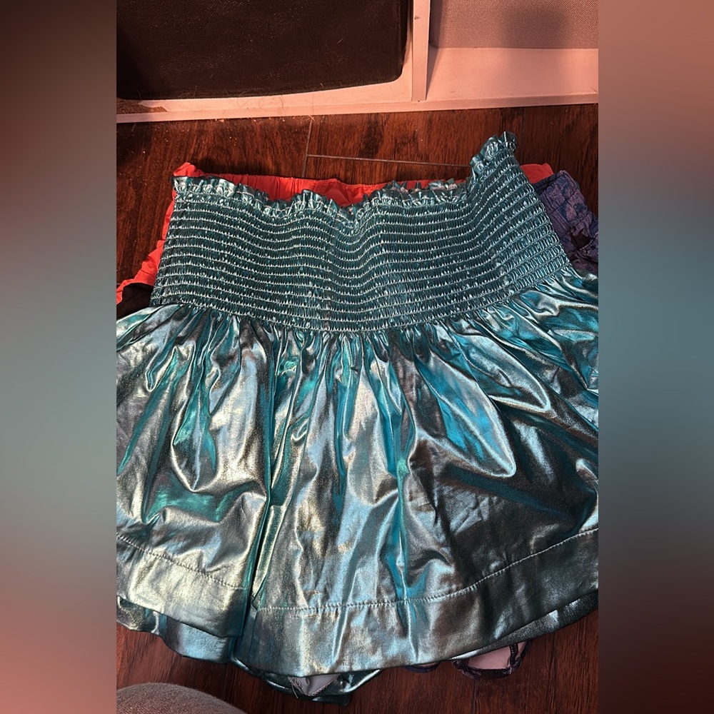 metallic blue queen of sparkles shorts